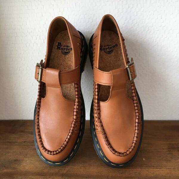 UK 6（25.0cm）｜ドクターマーチン Dr.Martens ADRIAN T-BAR ストラップ ウーブン TAN 編込み 限定モデル 31622382 YS (正規品)(新品)