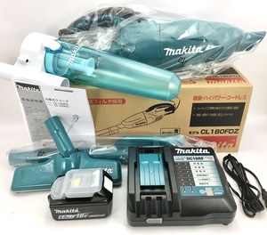  new goods Makita rechargeable cleaner CL180FDZ blue body + battery BL1860B + charger DC18RF + Cyclone Attachment ( 18V 6.0Ah battery 