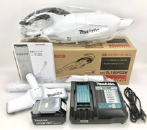 新品 マキタ 充電式クリーナ CL180FDZW 本体 + バッテリ BL1860B + 充電器 DC18RF ( 18V 6.0Ah カプセル式 未使用 充電式クリーナー_画像1