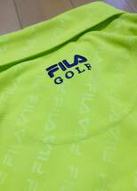 ●FILA GOLF●フィラ ゴルフ●吸汗速乾●ボタンダウン半袖ポロシャツ●サイズLL●黄緑系●_画像2