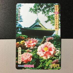 2000年9月1日発売柄ー関西花の寺25ヶ所シリーズ「第六番　隆国寺」ー阪急ラガールカード(使用済スルッとKANSAI)