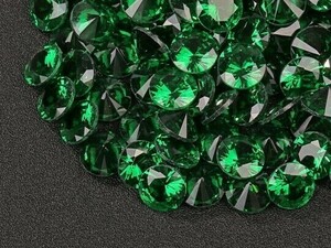 * green color Cubic Zirconia loose 7mm. together large amount approximately 50 piece set human work diamond round brilliant cut Nw82