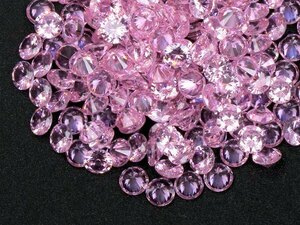 * pink color Cubic Zirconia loose 5mm. together large amount approximately 100 piece set human work diamond round brilliant cut Nw86