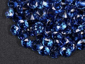 * blue color Cubic Zirconia loose 6mm. together large amount approximately 50 piece set human work diamond round brilliant cut Nw69