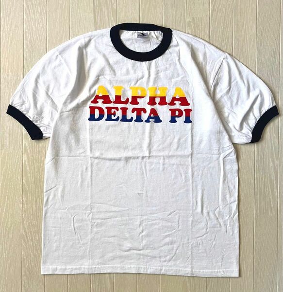 リンガーtee アルファ デルタ パイ Tシャツ made in Mexico AUGASTA ロゴ ヴィンテージ