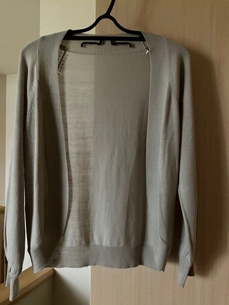 THE SHOP TK 薄手カーディガン グレー/F