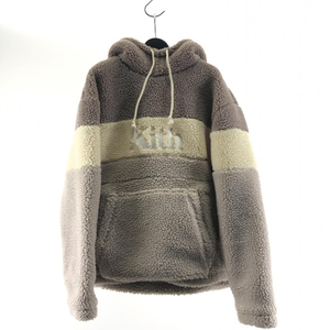 【中古】KITH Sherpa Double Pocket Hoodie サイズM ベージュ キス シェルパ ダブル ポケット フーディー[240017616295]