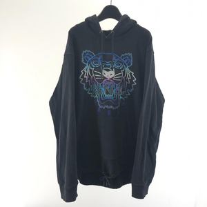 【中古】KENZO Hooded Tiger sweatshirt サイズXL ブラック ケンゾー[240017618274]