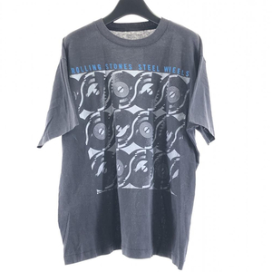 【中古】80s THE ROLLING STONES 1989 STEEL WHEELS TEE サイズ不明 ブラック ザローリングストーンズ バンドTシャツ[240017618830]