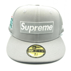 【中古】Supreme 23SS Box Logo Mesh Back New Era サイズ7 3/4 グレー　シュプリーム[240017619245]