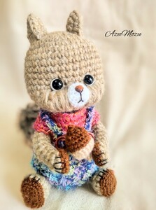 Art hand Auction Azumoz 的 Amigurumi☆松鼠☆毛绒玩具☆手工制作, 玩具, 游戏, 毛绒玩具, 阿米古鲁米