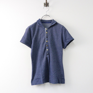 palaspa less Pal'las Palace indigo cotton kanoko polo-shirt 2/ blue group tops short sleeves blouse cotton [2400013818735]