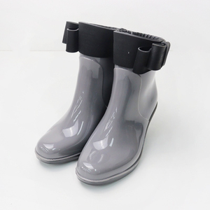 2022AW トッカ TOCCA NUANCE RIBBON RAIN BOOTS オリジナルレインブーツ M/グレー ヒール【2400013830409】