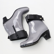 2022AW トッカ TOCCA NUANCE RIBBON RAIN BOOTS オリジナルレインブーツ M/グレー ヒール【2400013830409】_画像8