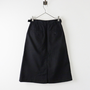 美品 2022SS エムエイチエル マーガレットハウエル MHL JAPANESE DENSE COTTON SKIRT コットンスカート1/黒【2400013827829】の画像2