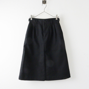 美品 2022SS エムエイチエル マーガレットハウエル MHL JAPANESE DENSE COTTON SKIRT コットンスカート1/黒【2400013827829】の画像1