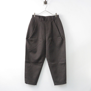 美品 2022AW ドゥルカマラ Dulcamara YOSOIKI OVER TUCK PANTS よそいきオーバータックパンツ 1/チャコールブラウン【2400013824545】の画像1