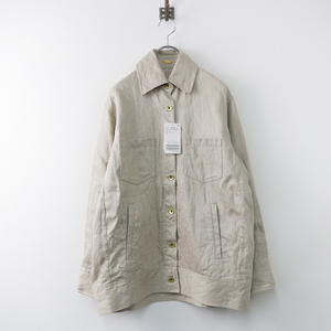 未使用 定価4.1万 2022SS ドゥーズィエムクラス Deuxieme Classe LINEN CHINO Gジャケット F/ベージュ キナリ リネン-.【2400013830669】