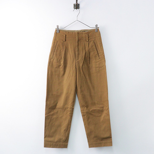 マーガレットハウエル MARGARET HOWELL WASHED COTTON TWILL トラウザーズパンツ 0/キャメル ボトムス ロング タック【2400013827539】