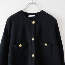 未使用 2023SS ドゥーズィエムクラス Deuxieme Classe EVERYDAY I LIKE Cotton Jacket カーディガン F/ブラック 羽織り 【2400013834988】_画像3