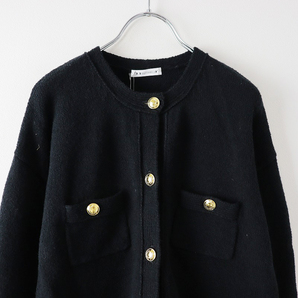 未使用 2023SS ドゥーズィエムクラス Deuxieme Classe EVERYDAY I LIKE Cotton Jacket カーディガン F/ブラック 羽織り 【2400013834988】の画像3