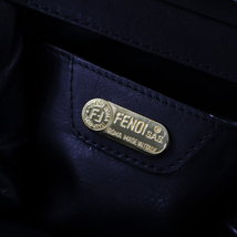 ヴィンテージ フェンディ FENDI スパイラルパスタ レザーショルダーバッグ/ブラック ゴールド がま口【2400013834810】_画像10