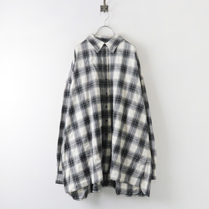 美品 2023AW エーピーストゥディオ AP STUDIO PROVOKE プロヴォーク Oversized check Shirt 38/ブラック系 シャツ【2400013846189】