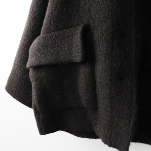 イタリア製 ボブティック Boboutic ウール ショートコート S/ブラウン 羽織り アウター ボリューム ワイド ジャケット【2400013849685】の画像5