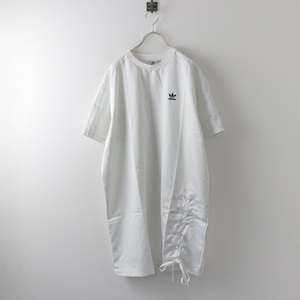 新品 未使用 アディダス adidas HK5080 レースドTシャツドレス 2XL/ホワイト 白 半袖ワンピース ロゴ刺繍入【2400013846523】