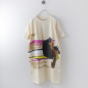 未使用 保管品 アディダス adidas Thebe Magugu Tee Dress プリントカットソーワンピース 2XL/ベージュ スポーツ【2400013846493】