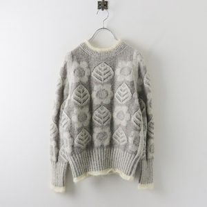  mina perhonen mina perhonen SA8760 kyla wool mok neck knitted 38/ gray pull over moheya sweater [2400013850742]