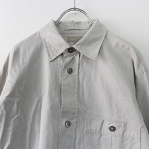 美品 2022AW マーガレットハウエル MARGARET HOWELL BRUSHED COTTON TWILL シャツ S/グレー コットン メンズ【2400013734400】_画像4