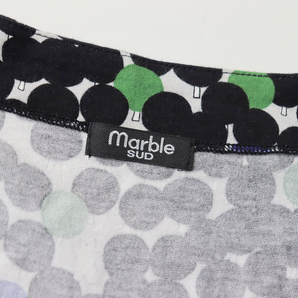 マーブルシュッド marble SUD Tree dot 半袖 切替ギャザー ロングワンピース /ブラック 水玉 ドット チュニックドレス【2400013845137】の画像7