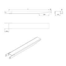 サヤフォーク オープンボトム 新品 長1600mm 内幅120mm 輝巧 フォークリフト延長用長爪 FEX-16 |アタッチメント フォークリフト フォーク用_画像8