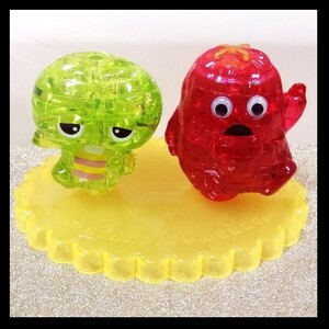  crystal puzzle solid puzzle wisdom toy Gachapin Mucc pedestal 13cm figure 