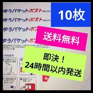 24時間以内発送★送料無料！【3時間以内決済完了必須】 ゆうパケットポストmini 専用封筒 10枚 資材 封筒