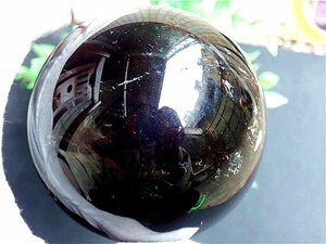AAA級【魔除け】天然モリオン黒水晶丸玉178C1-50C43b