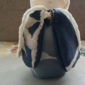 柊和◆◆ 尼さま ◆ 古布 縮緬 ちりめん 着物 和風 ハンドメイド 手作り 人形 アンティーク 大正浪漫 レトロ リメイク 創作人形 地蔵 藍色の画像3