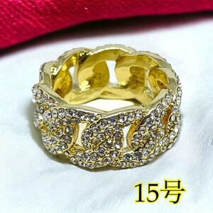 057b4ゴールドリング　指輪　アンティーク　韓国アクセサリー　石プチプラ