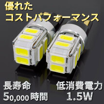 【送料無料】LEDバルブ T10タイプ ホワイト エスティマハイブリッド AHR20W ポジション球 2個組 DG12_画像5