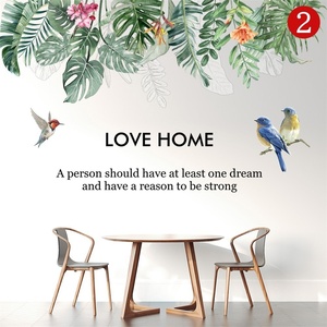 ウォールステッカー 植物 壁紙シール 花 緑 葉 鳥LOVEHOME 2番　壁シール　お風呂壁紙　お風呂シール