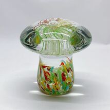 【S3】置物 きのこ ガラス細工 ペーパウェイト オブジェ インテリア 硝子 工芸品 _画像3
