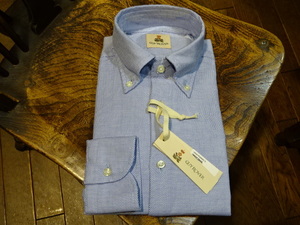 新品　送料無料　イタリア　ギローバー　BDシャツ　ブルー系　折柄　XL 