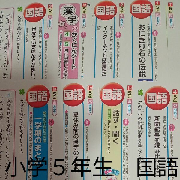 小学５年生　国語　東京書籍　教育同人社　カラー　テスト　予習　復習　家庭学習　対策