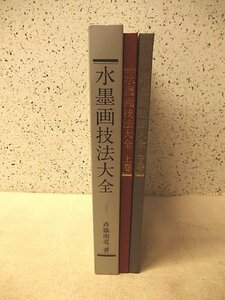 0441010h【水墨画技法大全 上下巻】27×38cm程度/中古本/斉藤南北