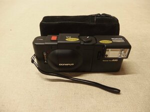 0440404w【OLYMPUS XA オリンパス コンパクト フィルムカメラ+エレクトロニクフラッシュA16】ジャンク品/通電NG/収納ケース付