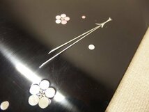 0440466a【螺鈿細工 漆器 小皿 5点セット 菓子皿 銘々皿】漆芸 木工/17.8×12.2cm程度/中古品_画像4