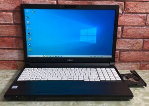 1円～ ●富士通 LIFEBOOK A746/P / Core i7 6600U (2.60GHz) / メモリ 8GB / SSD 256GB / DVD / 15.6型 フルHD (1920×1080) / Win10 Pro