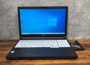 1円～ ●富士通 LIFEBOOK A746/P / Core i7 6600U (2.60GHz) / メモリ 8GB / SSD 256GB / DVD / 15.6型 フルHD (1920×1080) / Win10 Pro