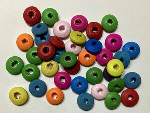  prompt decision / wood beads / soroban sphere /10×5×2.0mm/ colorful /10g approximately 80 piece /2 number 